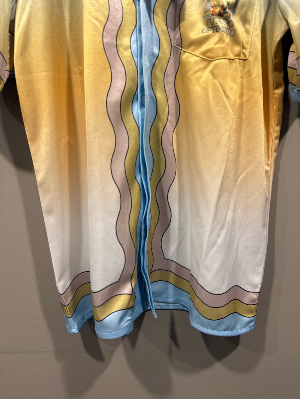 Casa Blanca Azure Futuro Optimiso Pastel Short-Sleeve Shirt - Blue/Yellow (Set) image 4